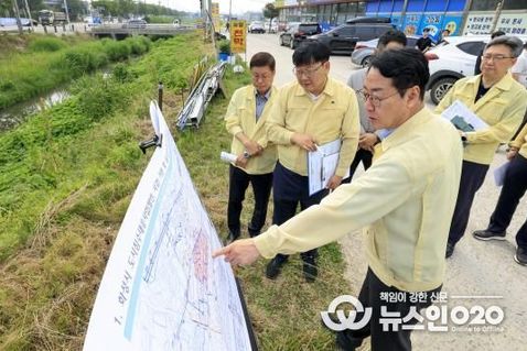 정명근 화성특례시장, 사강시장 찾아 태풍 대비 침수우려지역 현장 점검