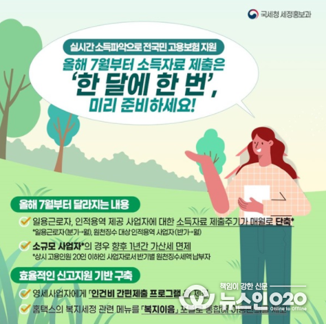 올해 7월부터 소득자료제출은 ‘한 달에 한 번!’