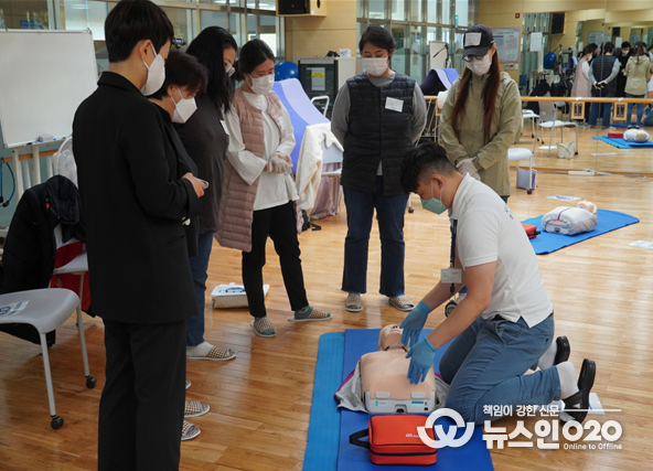 화성시문화재단, 화성시환경재단 직원 대상 심폐소생술 교육 실시