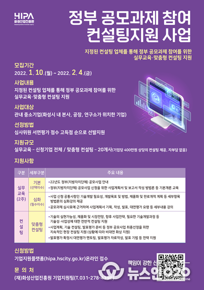 2022년 정부 공모과제 참여 컨설팅 지원사업 포스터