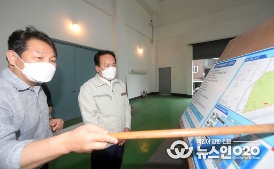 이권재 오산시장 신장빗물펌프장 점검