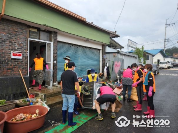 화성소방서, 의용소방대연합회 수해복구 활동 구슬땀