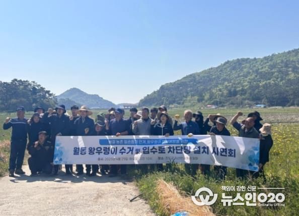 월동 왕우렁이 수거 사진