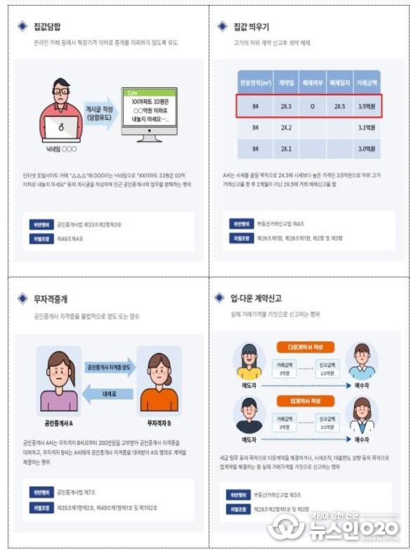 부동산 거래질서교란행위 위반 유형
