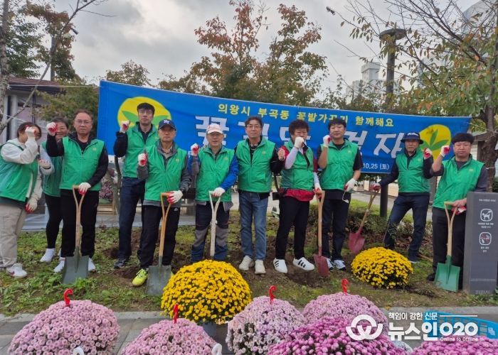 의왕시 부곡동 새마을지도자협의회, 부곡공원 국화 식재 및 가을철 농촌일손돕기 실시