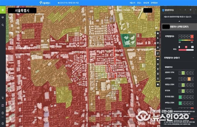 S-Map 방범예측지수 서비스 화면