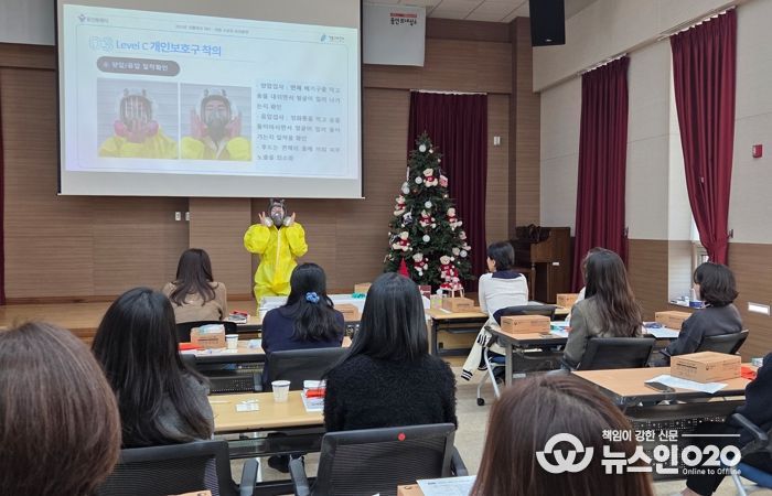 용인특례시는 7일 기흥구보건소에서 ‘2025 생물테러 대비 소규모 합동훈련’을 했다