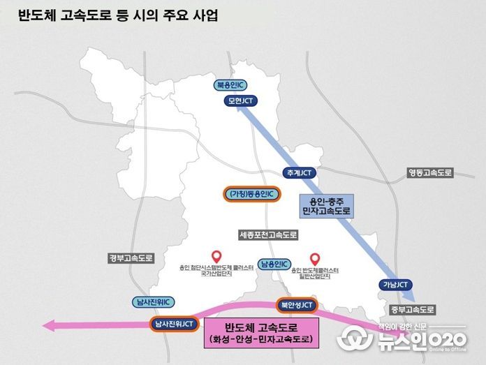 반도체고속도로 등 용인특례시의 주요 사업