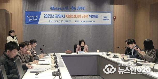 25일 시청 컨퍼런스룸에서 저출생대응정책위원회 회의가 진행 중이다