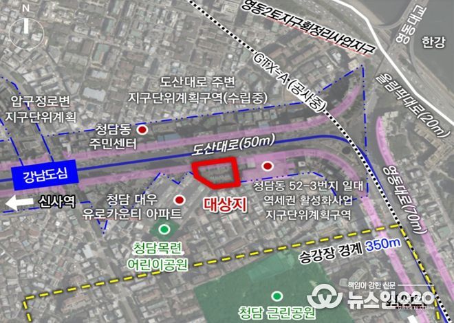 위치도(강남구 청담동 52번지 일대)