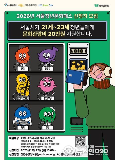 2026년 서울청년문화패스 모집 포스터