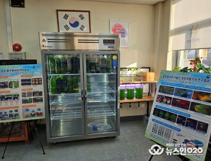 1. 천안시농업기술센터가 클로렐라를 배양하고 있다.