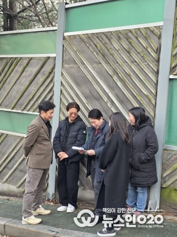 강북구 노윤상 국민의힘 대표의원, 솔샘터널 상징조형물 설치 현장 방문