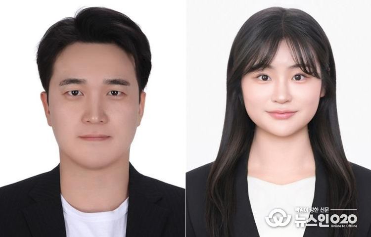 경상국립대학교 성재경 교수, 김주은 석사 연구생(왼쪽부터)