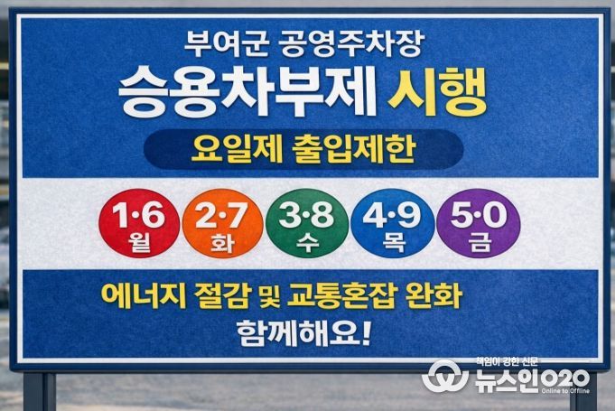 부여군 승용차부제 안내 포스터
